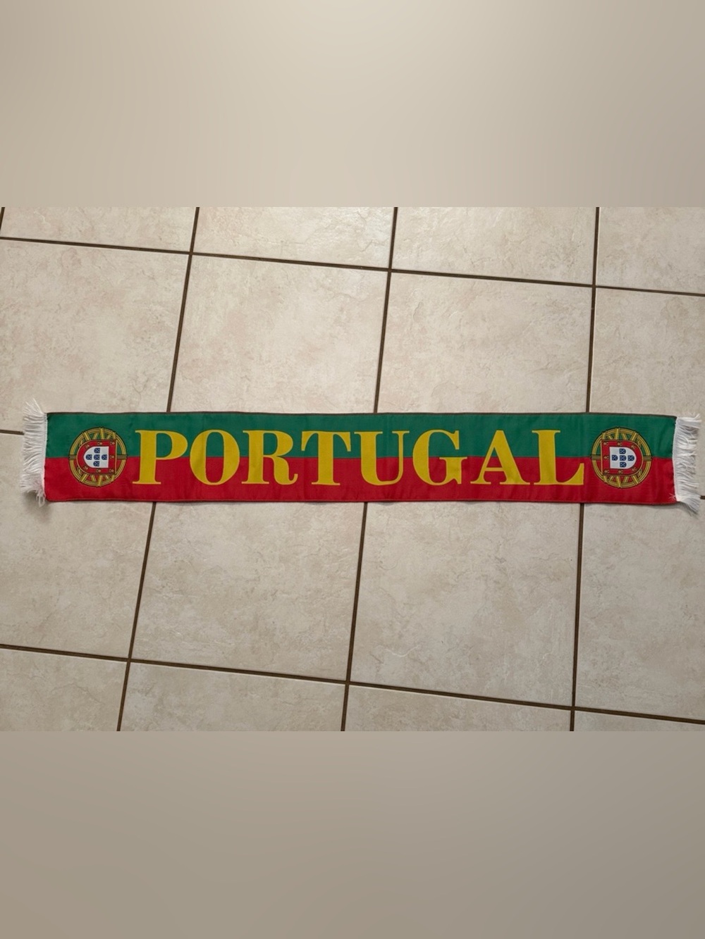 Portugal Soccer/Futbol Club Fan Scarf Features Red & Yellow Team Colors & Crest